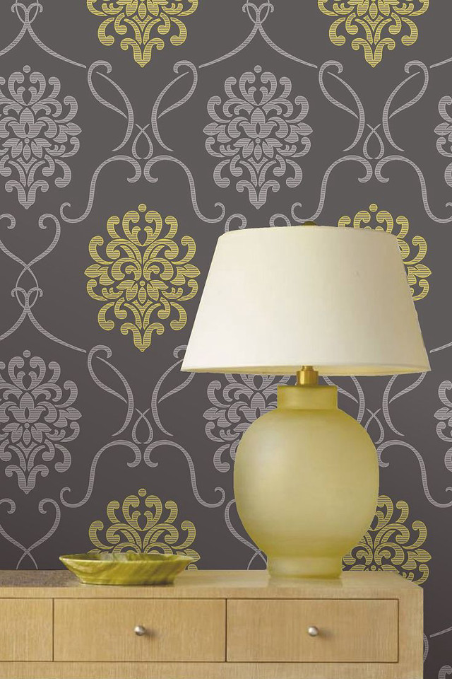 Lamp dresser wallpaper yellow gray free wallpaper for mobile - medium preview image