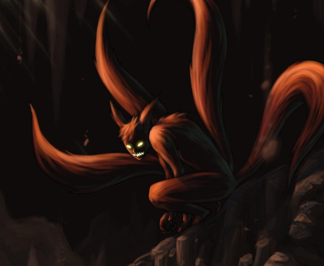 Cartoon cat glowing eyes tail free wallpaper for desktop - medium preview image