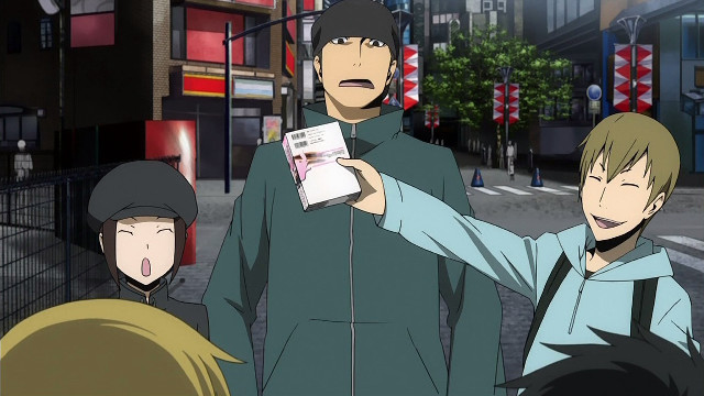 Group people street holding paper free wallpaper for desktop - medium preview image