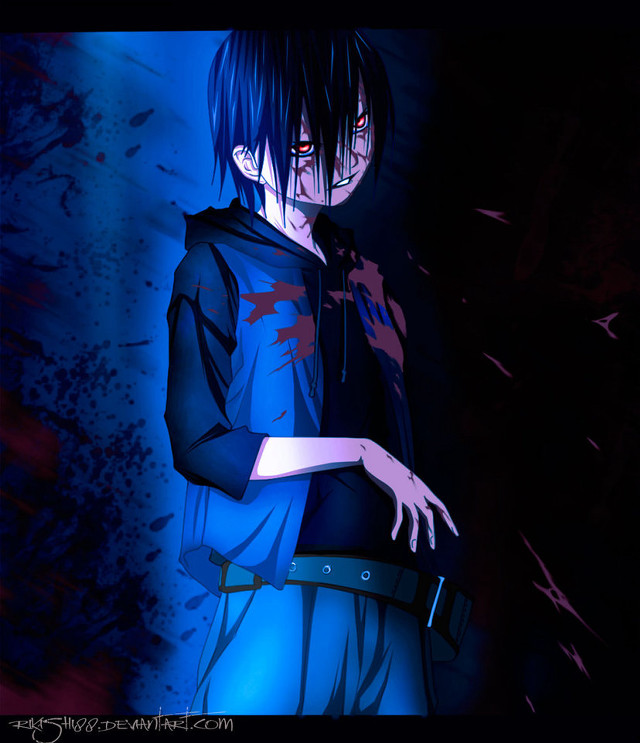 Man knife blue background blood free wallpaper for tablet - medium preview image