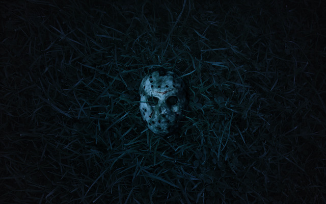 Mask laying grass dark night free wallpaper for desktop - medium preview image