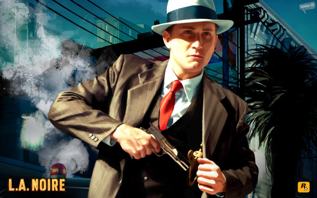 Man suit hat gun cigarette free wallpaper for desktop - medium preview image