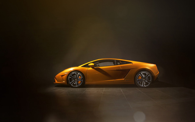 Yellow sports car dark room #22 free wallpaper for desktop - medium preview image