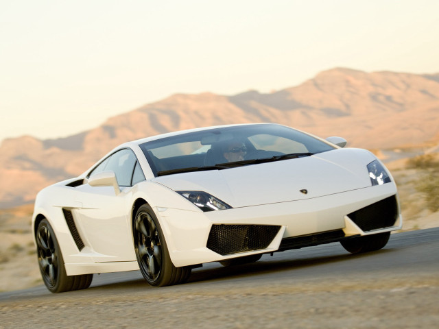 White sports car desert road #3 free wallpaper for desktop - medium preview image