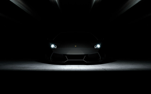 Black sports car dark room #14 free wallpaper for desktop - medium preview image