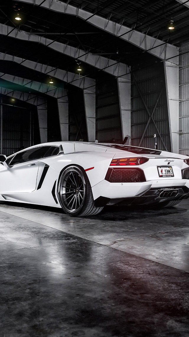 White sports car garage black #3 free wallpaper for mobile - medium preview image