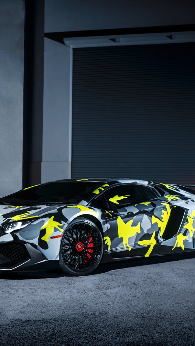 Car yellow stars garage door free wallpaper for mobile - medium preview image