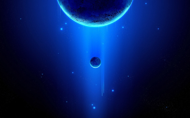 Blue space planet star glow #2 free wallpaper for desktop - medium preview image