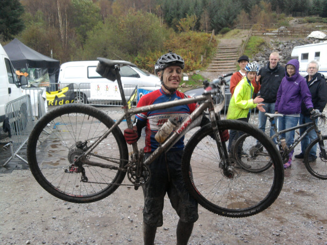 Man bike shoulders muddy area free wallpaper for desktop - medium preview image