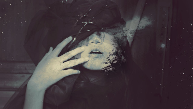 Woman hands face cigarette mouth free wallpaper for desktop - medium preview image