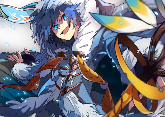 Person sword feather white outfit free wallpaper for desktop - medium preview image