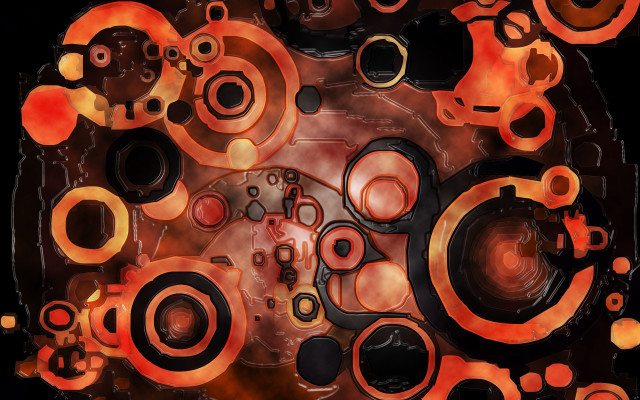 Colorful abstract artwork circles patterns free wallpaper for desktop - medium preview image