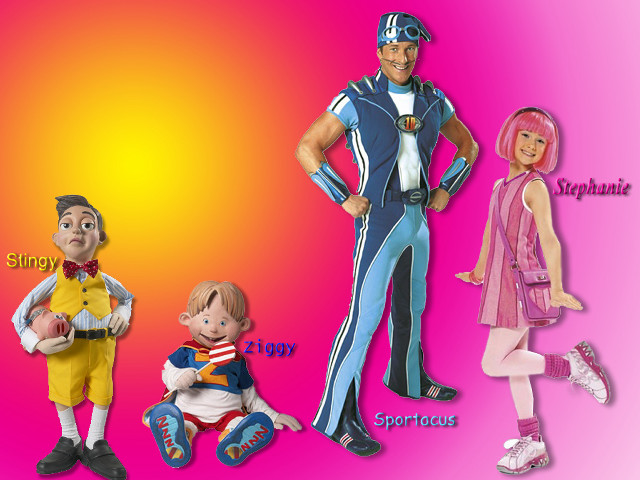 Costume party group pink background free wallpaper for desktop - medium preview image