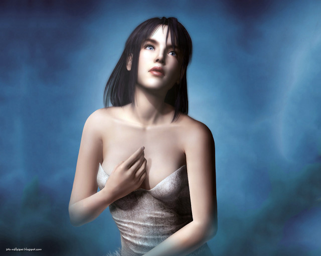 Woman dress blue background blue free wallpaper for desktop - medium preview image