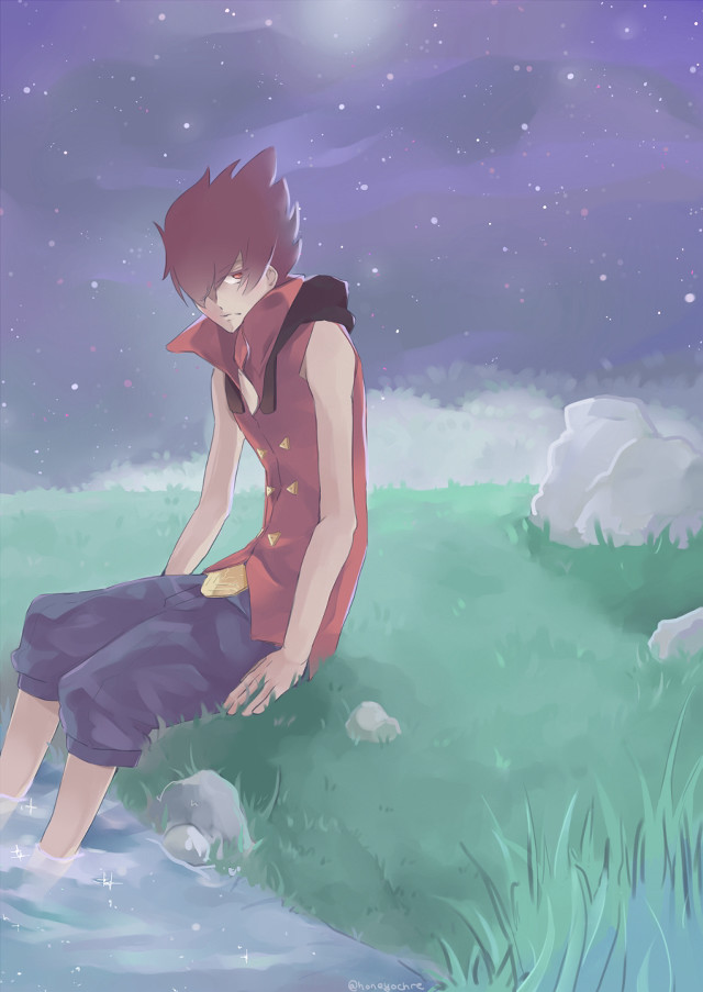 Person sitting rock grass sky free wallpaper for mobile - medium preview image