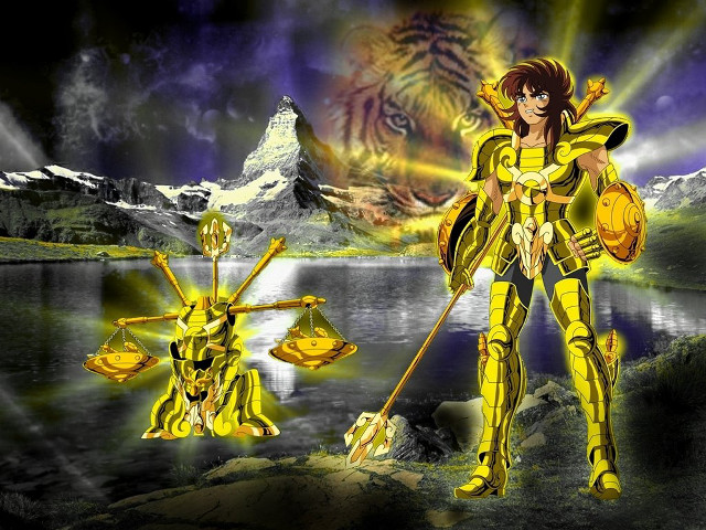 Woman yellow outfit sword tiger free wallpaper for desktop - medium preview image
