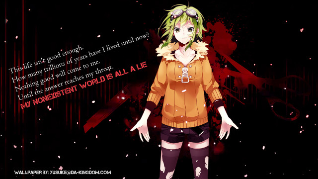 Green hair girl goggles starry free wallpaper for desktop - medium preview image