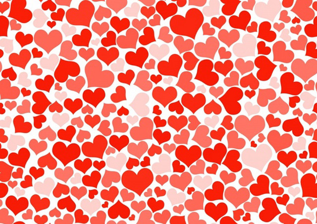 Red white heart pattern background free wallpaper for desktop - medium preview image