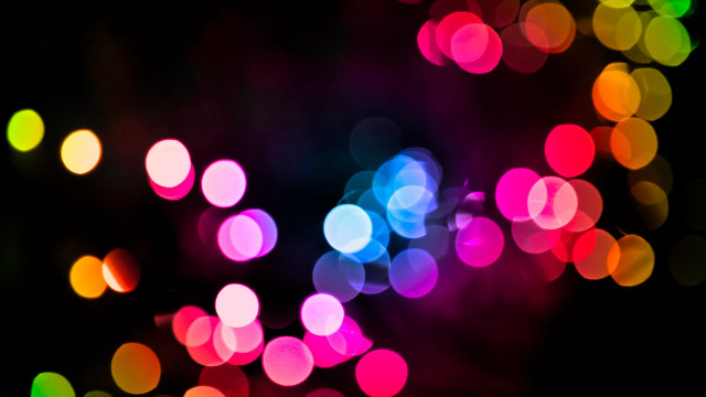 Blurry lights night dark photo free wallpaper for desktop - medium preview image