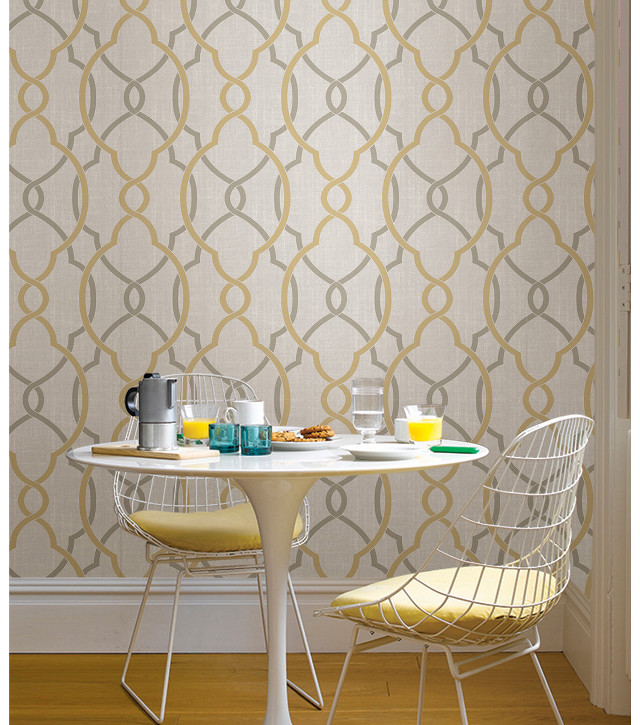 Table chairs wallpaper pattern yellow free wallpaper for tablet - medium preview image