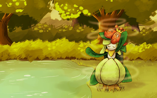 Cartoon character standing water tree free wallpaper for desktop - medium preview image