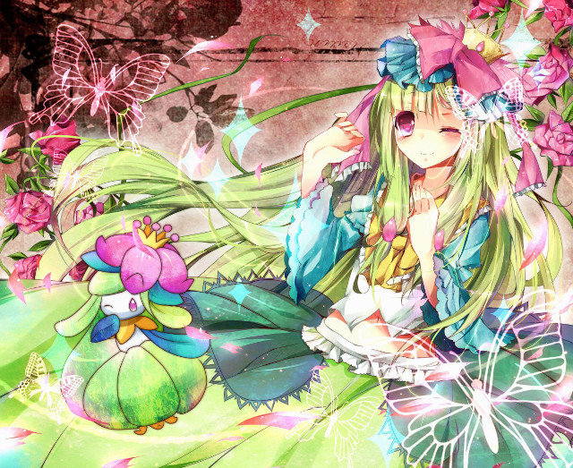 Alice prin flower girl butterfly free wallpaper for desktop - medium preview image