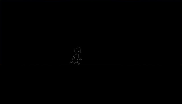 Walking red frame dark minimalism free wallpaper for desktop - medium preview image
