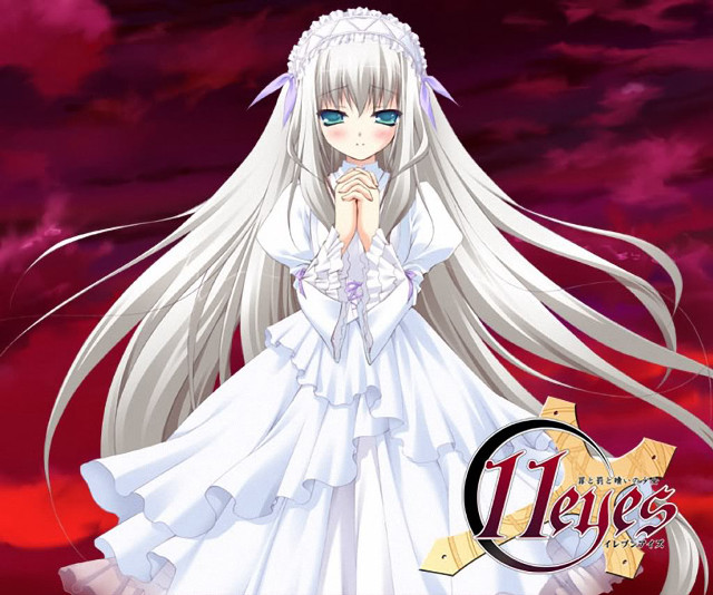 Anime character white dress long free wallpaper for desktop - medium preview image