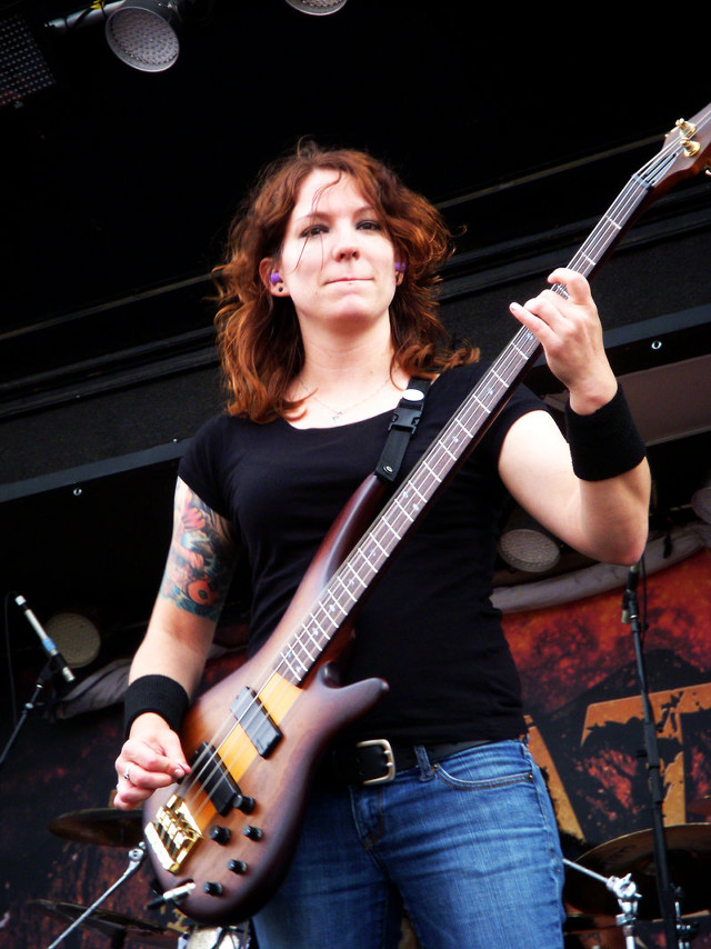 Woman guitar microphone stand guitar free wallpaper for mobile - medium preview image