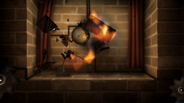 Clock brick wall window curtains free wallpaper for desktop - medium preview image