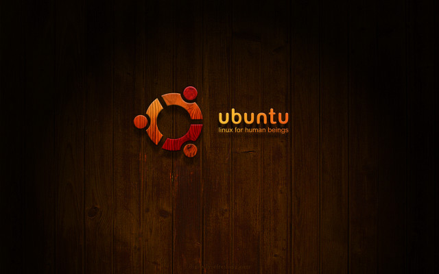 Wooden wall sign ubuntu red free wallpaper for desktop - medium preview image