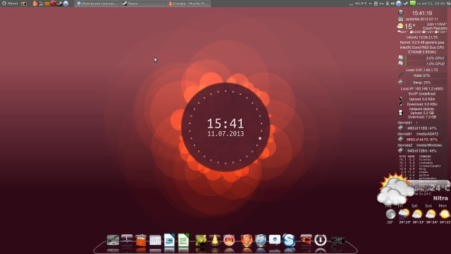 Desktop clock red background cloud free wallpaper for desktop - medium preview image