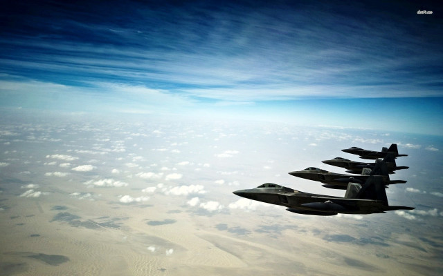 Fighter jets flying blue sky free wallpaper for desktop - medium preview image