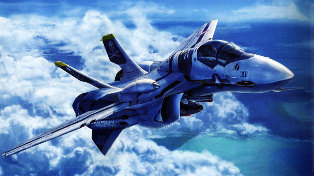 Fighterjet clouds ocean blue sky free wallpaper for desktop - medium preview image