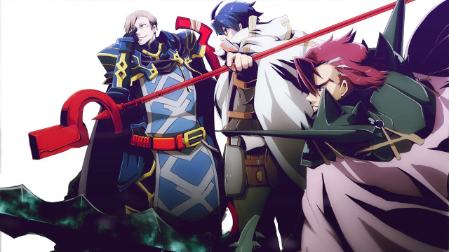 Anime characters swords group standing #2 free wallpaper for desktop - medium preview image