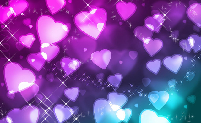 Hearts purple background stars sparkles #3 free wallpaper for desktop - medium preview image