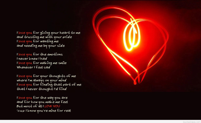 Red heart poem black background free wallpaper for desktop - medium preview image