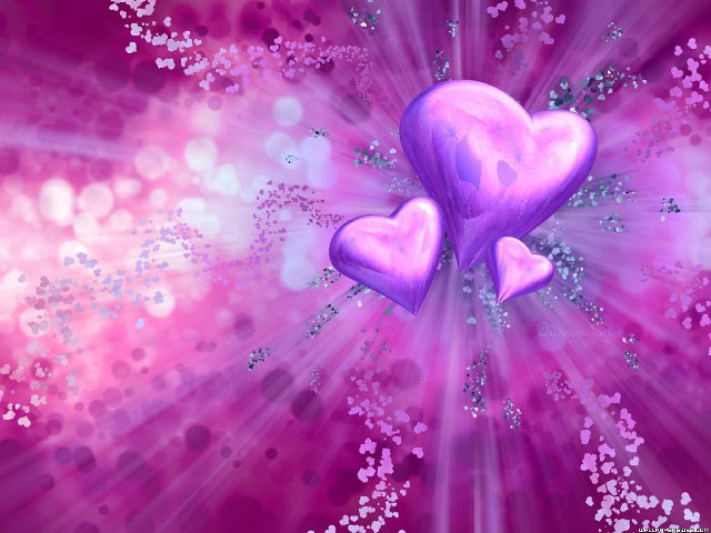 Pink heart purple background hearts free wallpaper for desktop - medium preview image