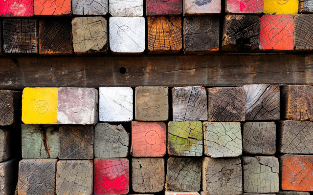 Wood pile colored squares sign free wallpaper for desktop - medium preview image