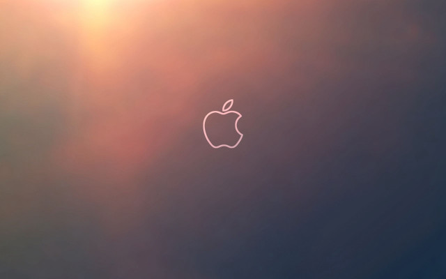 Apple logo sunburst background blurry free wallpaper for desktop - medium preview image