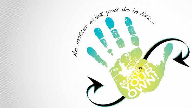 Hand print quote on it free wallpaper for desktop - medium preview image