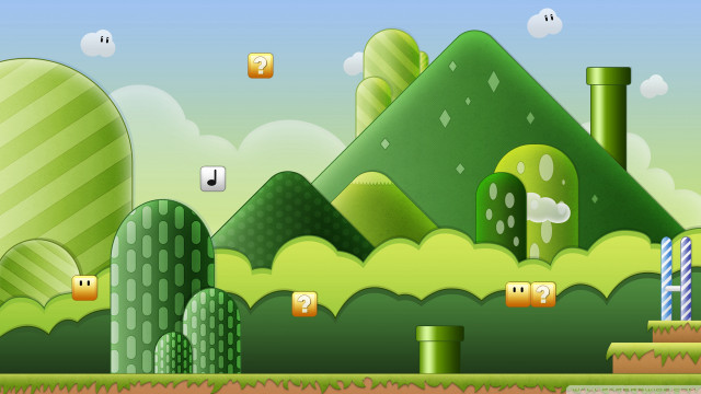 Cartoon green landscape trees mountains #2 free wallpaper for desktop - medium preview image