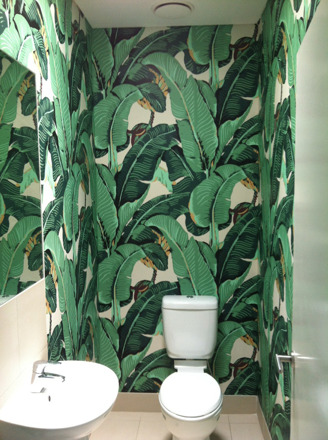Bathroom toilet sink green leaf free wallpaper for mobile - medium preview image