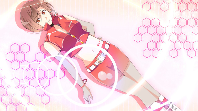 Woman short skirt red shirt free wallpaper for desktop - medium preview image