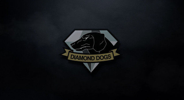Black gold diamond dog logo free wallpaper for desktop - medium preview image