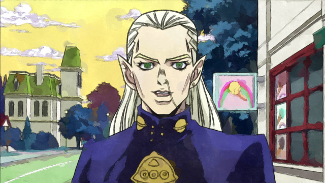 Blonde woman blue outfit gold free wallpaper for desktop - medium preview image