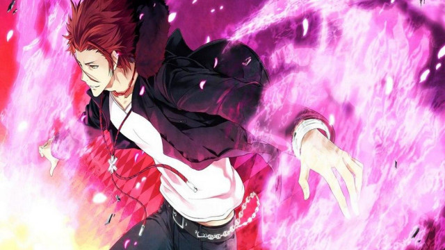 Man black jacket pink flame free wallpaper for desktop - medium preview image