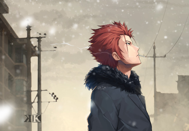 Man red hair black jacket #2 free wallpaper for desktop - medium preview image