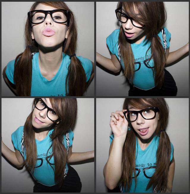 Silly woman glasses tongue out free wallpaper for tablet - medium preview image