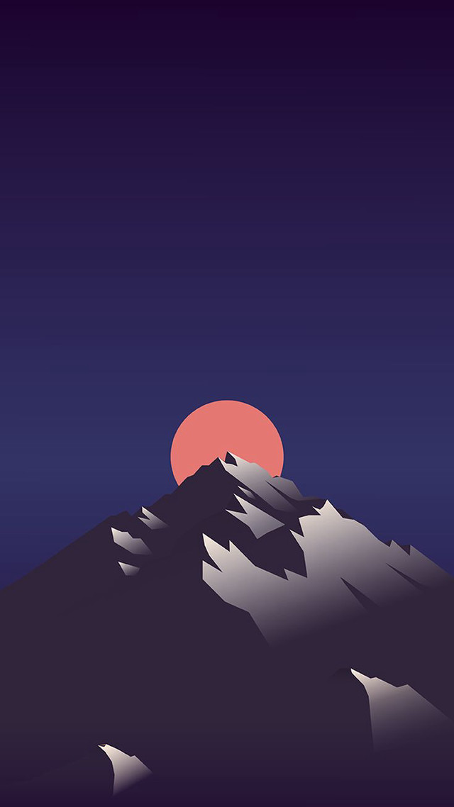 Red sunset mountain red moon free wallpaper for mobile - medium preview image